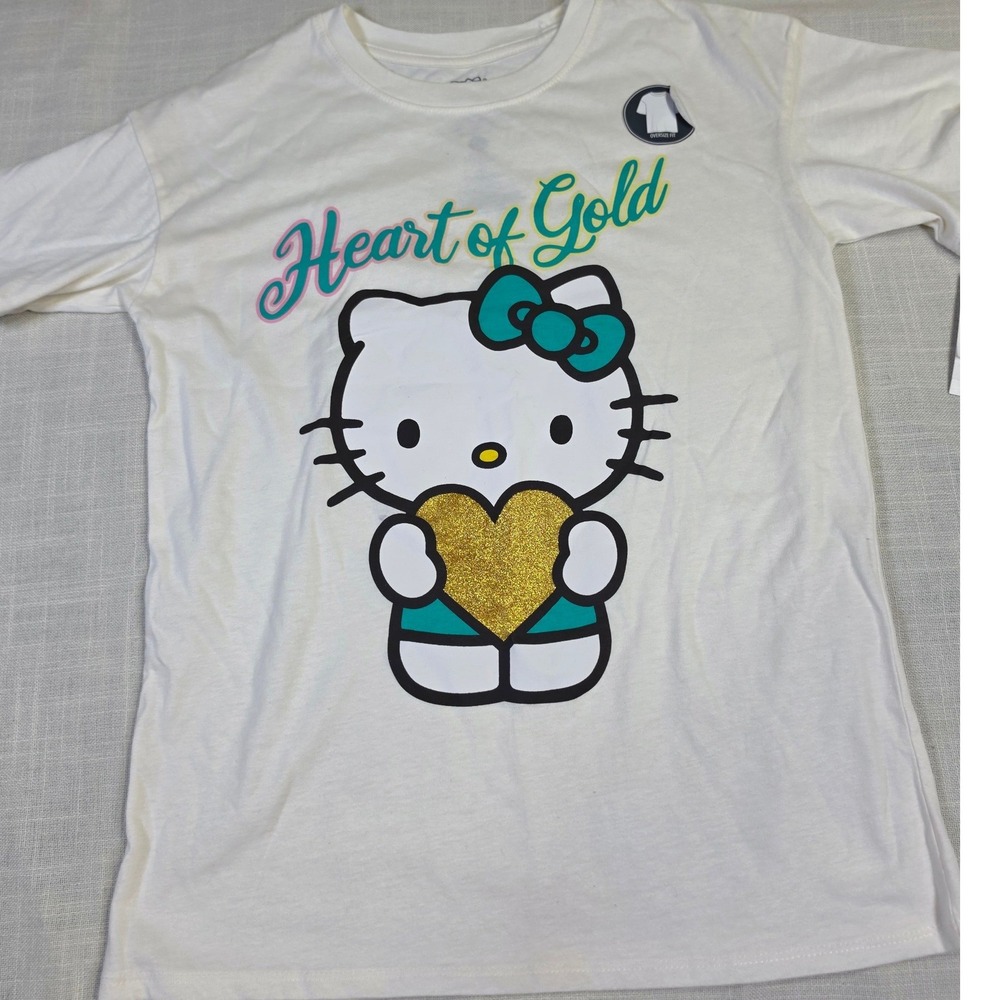 Hello Kitty Heart of Gold Oversized Graphic Tee Egret White XL G001810GHK2379